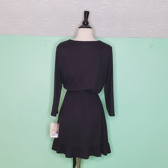 NWT Lily Rose Ruffle Trim Wrap Dress - Picture 6 of 9